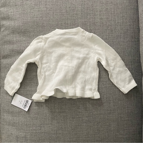 NWT Carter's White Baby Cardigan, 0-3 Months - Picture 3 of 3